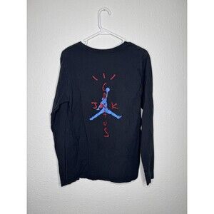 Travis Scott Nike Jordan Cactus Jack Black L/S Tee Shirt Men Size M Rare